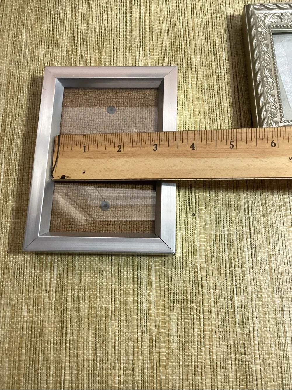 Mixed Silver Tone  Photo Frame Set Variety of Sizes lot of 4